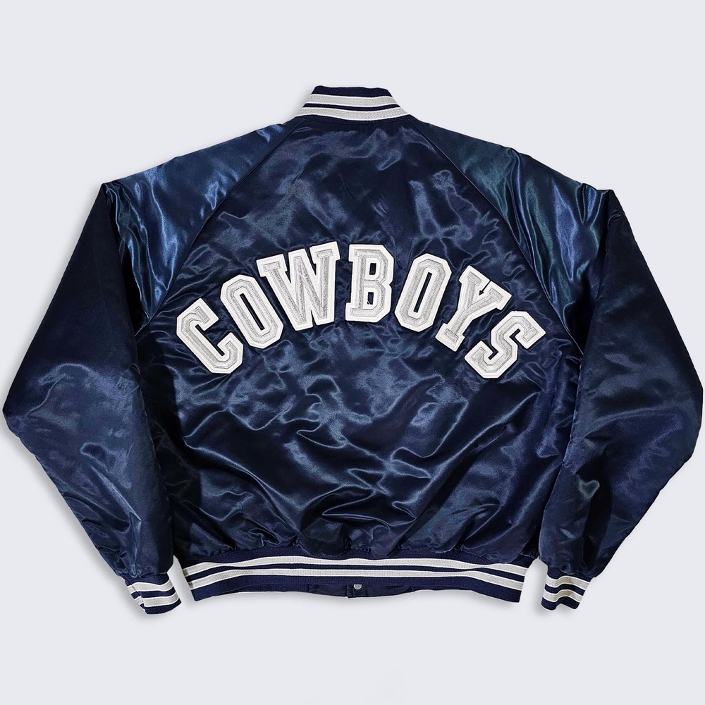 Dallas Cowboys Vintage 80s Chalk Line Satin Bomber Jacket